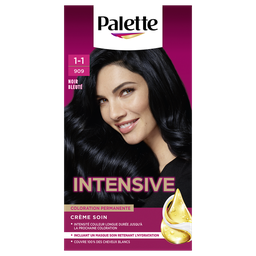 PALETTE Coloration Permanente 909 Noir Bleuté Crème soin Huile de Marula Longue Durée SCHWARZKOPF 165 ml