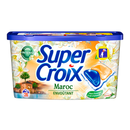 SUPER CROIX Lessive Capsule Fleur D'Oranger Et Lait D'Amande Maroc 28 capsules