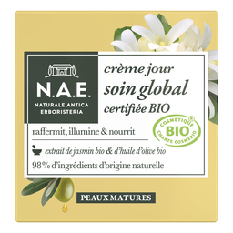 N.A.E Crème Jour Visage Peau Mature Raffermissant et Illuminant Extrait de Jasmin Bio et Huile d'Olive Bio