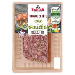 BAHIER Fromage de tête aux cornichons la barquette de 180g