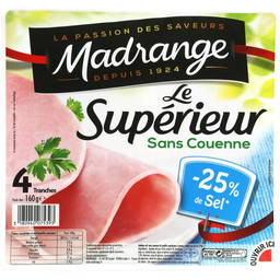 MADRANGE Jamón Superior Sal Reducida Sin Corteza 160 g