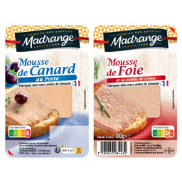 MADRANGE Mousse de Pato al Oporto y Mousse de Hígado con Crema 2 x 50 g