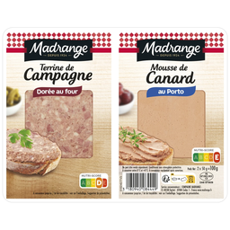 MADRANGE Terrina de campo horneada y mousse de pato al oporto 2 x 50 g