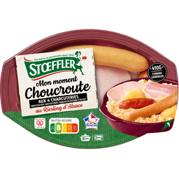STOEFFLER Plat Cuisiné Choucroute 4 Charcuteries au Riesling d'Alsace 410 g