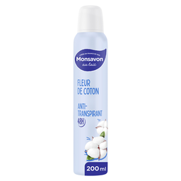 MONSAVON Déodorant Spray Anti-transpirant Fleur de Coton 200 ml