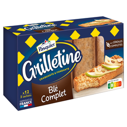 PASQUIER Whole Wheat Toasted Bread Grilletine 161 g