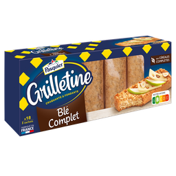 PASQUIER Brioche Les Grilletines Whole Wheat Toasted Bread 242 g