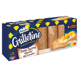 PASQUIER Grilletines Whole Wheat Toasted Bread 255g