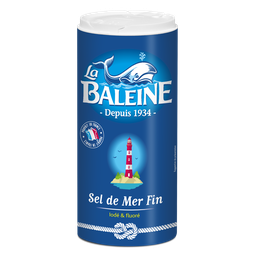 LA BALEINE Sel fin iodé et fluoré LA BALEINE, boîte verseuse de 600g