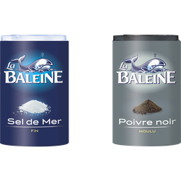 LA BALEINE Duo sel de mer fin et poivre noir moulu 68g