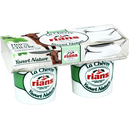 RIANS Iogurte de leite de cabra natural 2 potes de 120 g