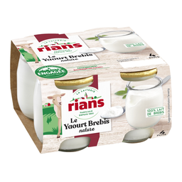 RIANS Iogurte de leite de ovelha 4 pots de 115 g