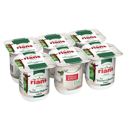 RIANS Iogurtes Naturais de Leite de Cabra 6 potes de 100 g