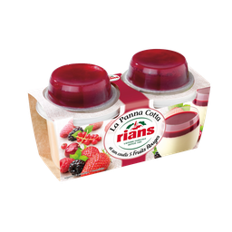 RIANS Panna Cotta com coulis de 5 frutos vermelhos 2 copos de 120 g