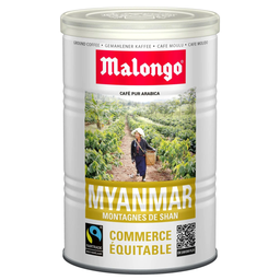 MALONGO Café Molido 100% Arábica Myanmar Montañas de Shan Comercio Justo 250 g