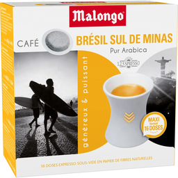 MALONGO Café Dosettes Espresso Compatible Brésil caja de 12 monodosis
