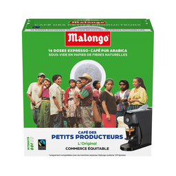 MALONGO Monodosis de café puro arábica Petits Producteurs L'Original 16 x 6,5 g