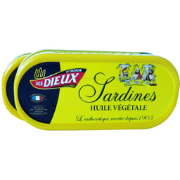 LE TRÉSOR DES DIEUX Sardinhas em óleo vegetal, 2 x 46 g