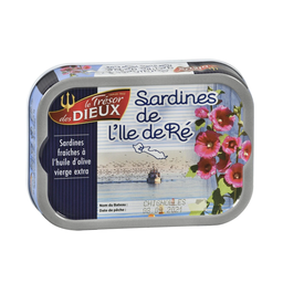 LE TRESOR DES DIEUX Sardinhas da ilha de Ré em azeite virgem extra 115 g