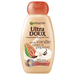 ULTRA DOUX Champú leche de vainilla y pulpa de papaya 250 ml