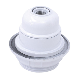 GEFOM Casquillo para bombilla E27 con reborde blanco la douille