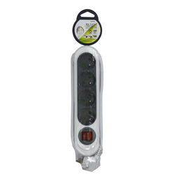 DOFIN Bloc 4 prises + interrupteur range câble 230V-50Hz 3500W 16A le bloc