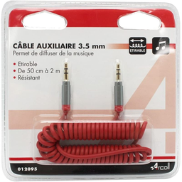 ARCOLL Cabo de áudio Auxil'Aire 3.5mm extensível
