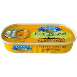 MICELI Filets d'anchois allongés à l'huile d'olive net égoutté 32 g