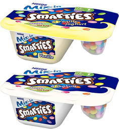 NESQUIK De cooling nestle mix in & smarties mk joghurt pur / vanille 120g, mix-carto, 8 pcs