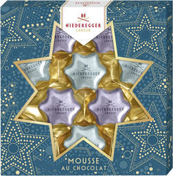 NIEDEREGGER christmas pralinen sterne mousse duo hell und dunkel 125g