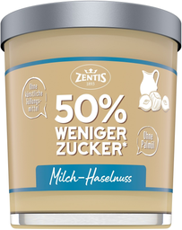 ZENTIS Crema de avellana y leche 50% menos azúcar 200 g