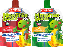 EHRMANN Monster Backe Wackelpudding Himbeer/Waldmeister 10Pcs 90 g