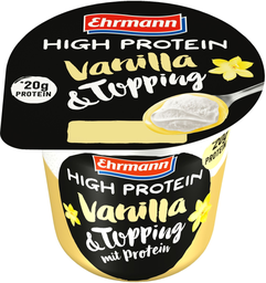 EHRMANN High Protein Pudding Mit Topping Vanille 200 g