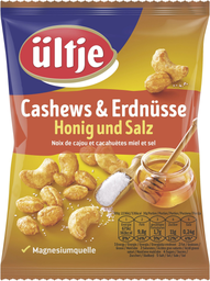 ÜLTJE Cashew Erdnuss Mix, Honig & Salz, 200 g