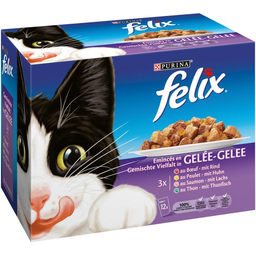 FELIX Pâtée Pour Chats Émincés En Gelée Viande Poisson : Les 100 g