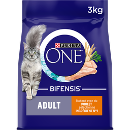 PURINA ONE Croquettes pour chat adulte Poulet et Céréales Complètes 3 kg