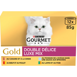 GOURMET Sachets fraîcheur pour chat GOLD Double Délice - 12x85g