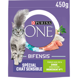 PURINA ONE Croquettes Pour Chat Adulte Sensible Dinde Bifensis PURINA ONE