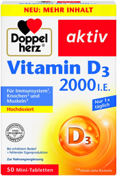 DOPPELHERZ Vitamin D 2000 I.E. 50 Mini-Tabletten