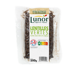 LUNOR Lentilles cuites à la vapeur 500g