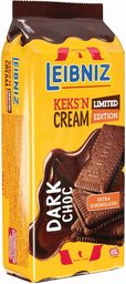 LEIBNIZ limited keks'n cream dark choc 190g, 21 pcs
