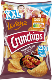 LORENZ crunchips XXL western style 220g, 16 pcs