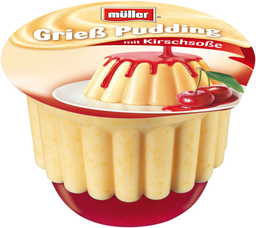 MÜLLER Grieß-Pudding Mit Kirschsoße 450 g