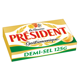 PRESIDENT Beurre gastronomique demi-sel 80% MG