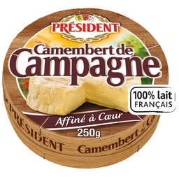 PRESIDENT Camembert de campagne au lait pasteurisé 250 g