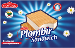 PLOMBIR sandwich eiscreme mit vanillegeschmack 180ml