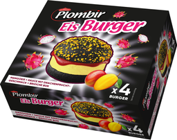 PLOMBIR Black Burger Helado de Mango con Salsa de Fruta del Dragón en Brioche 340 g