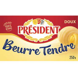 PRESIDENT Manteiga Suave Sem Sal 82% MG 250 g