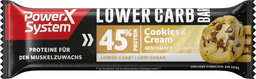 POWER SYSTEM lower carb bar cookies & cream geschmack 40g