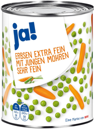 JA erbsen exra fein mit jungen möhren sehr fein 850ml